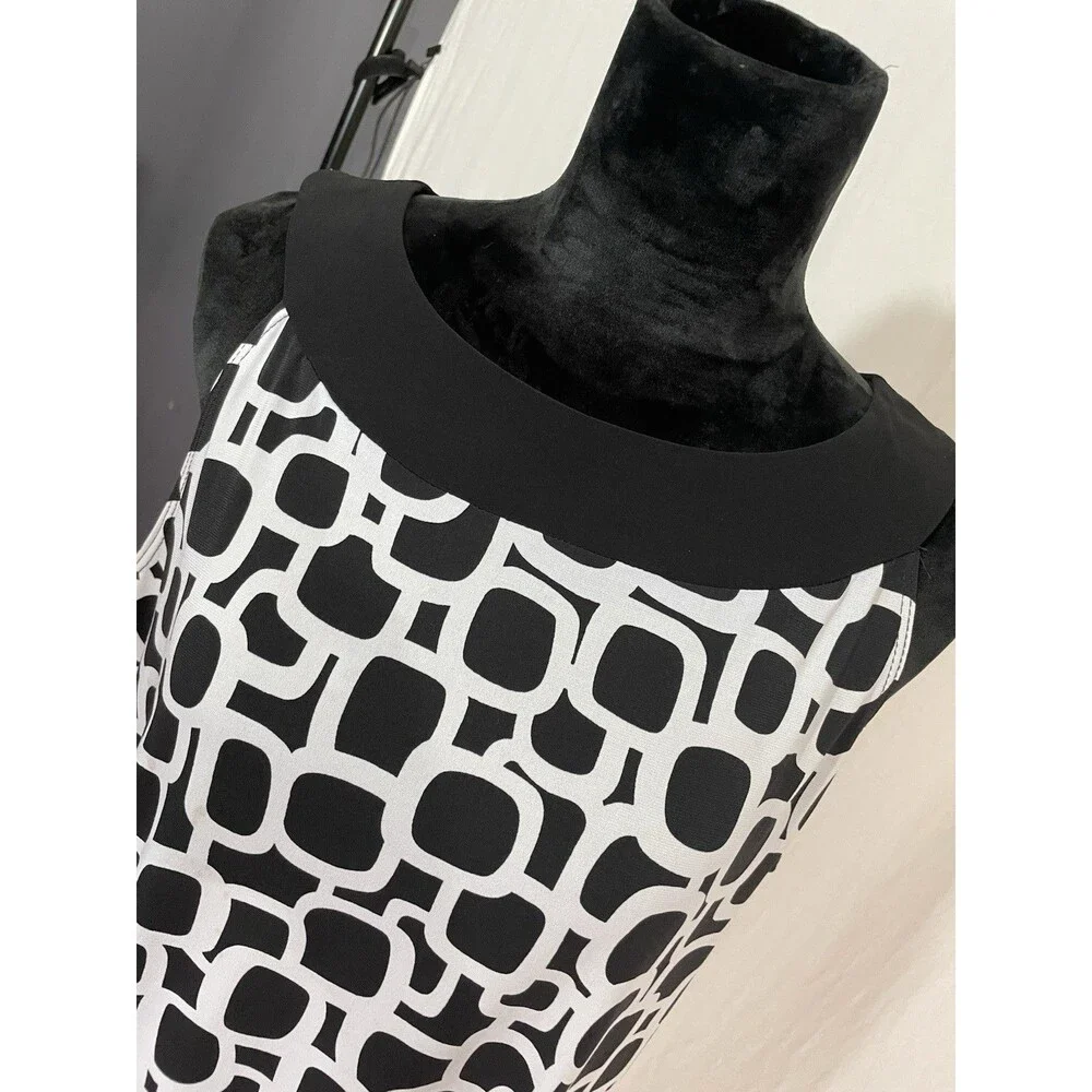 Tiana B Blk & What Geometric Shift Dress Women’s L